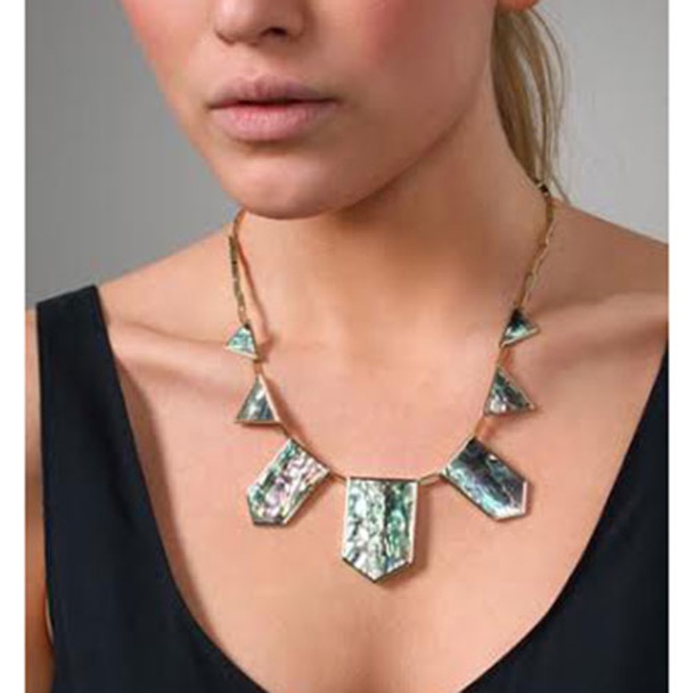 House of Harlow Abalone Station Necklace